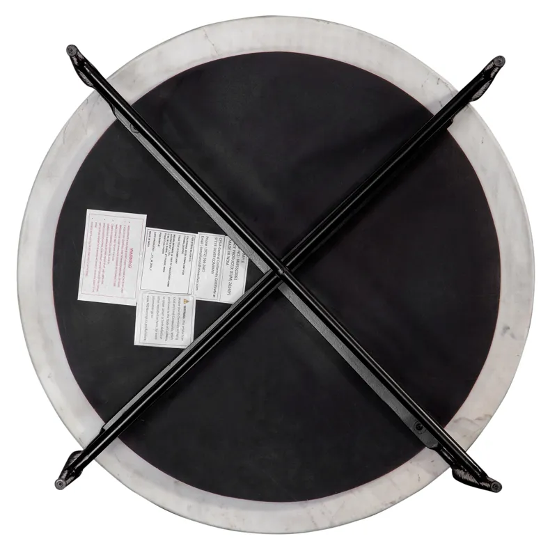 Loxie White Marble Top Round Cocktail Tb