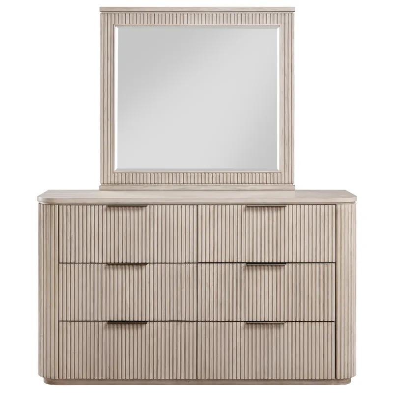 Henry 6-Drawer Dresser And Mirror, Tan Finish
