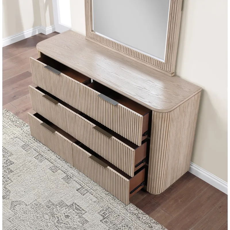 Henry 4-Piece Bedroom Set, Tan Finish - King