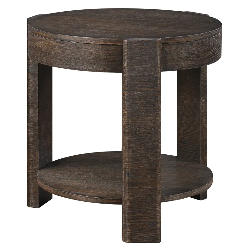 Salina Espresso Round End Table