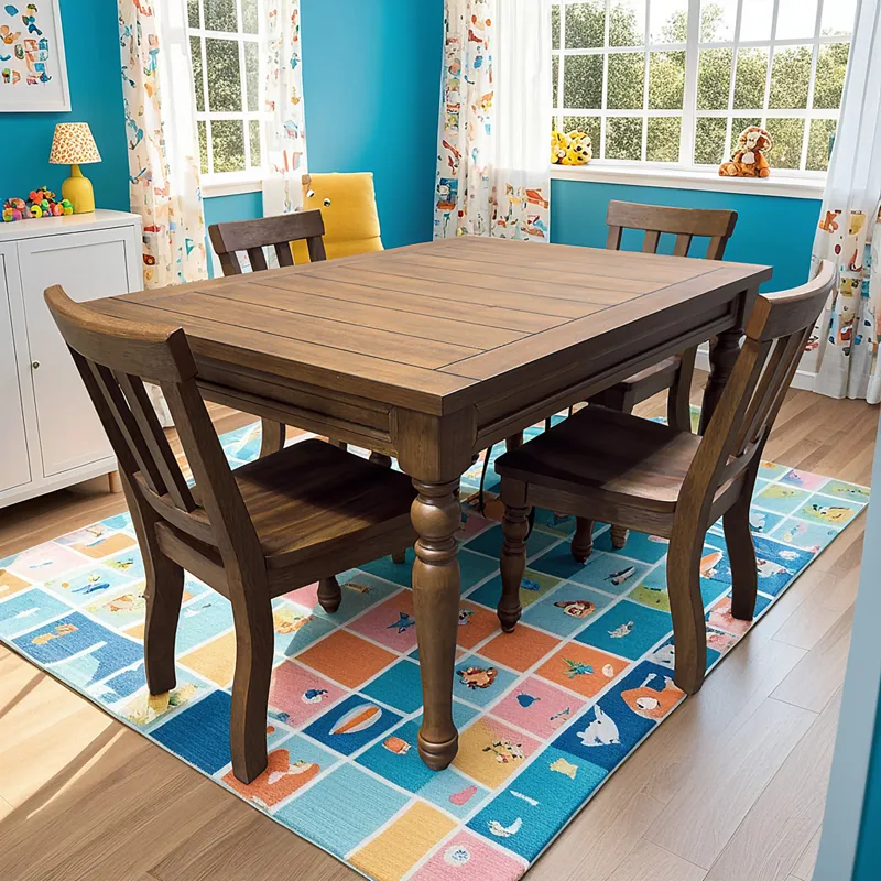 Joanna Kids 5pc Dining Set, Mocha Finish
