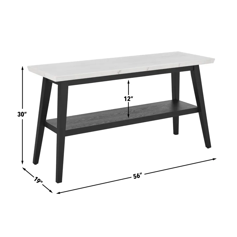 Vida-Black White Marble Top Sofa Table