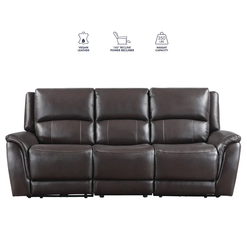 Alexandria Power Leather Reclining Sofa Living Room Set
