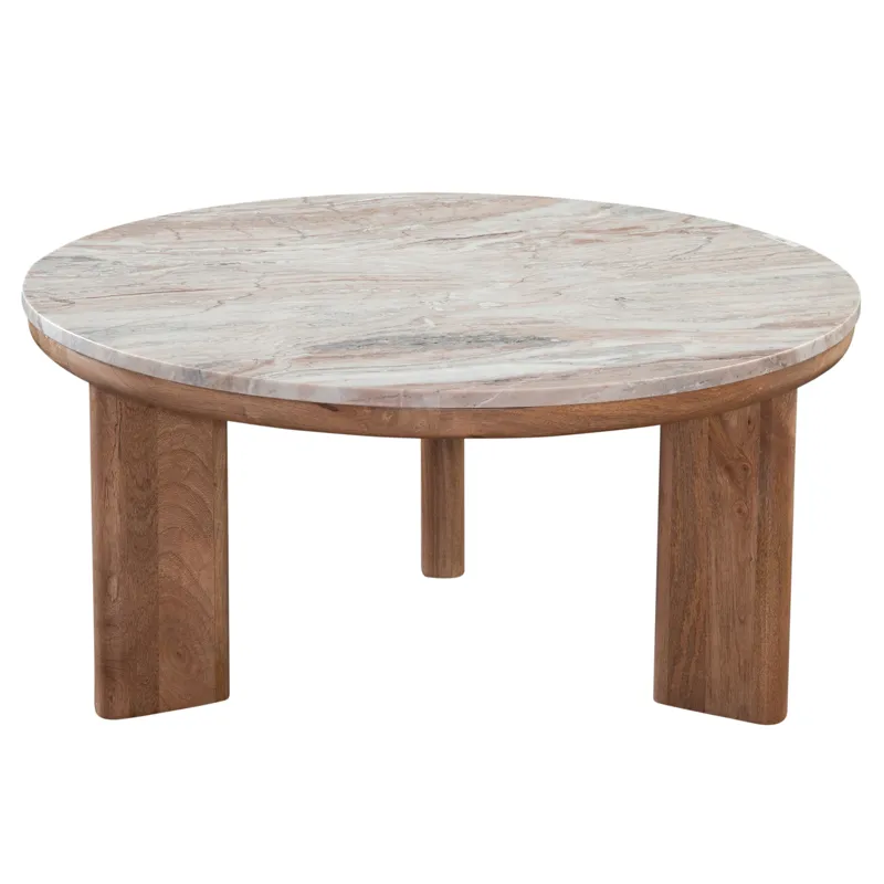 Sidney Brown Marble Top Cocktail Table