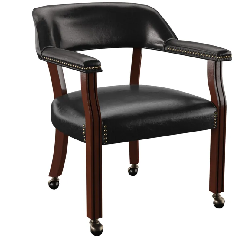 Tournament Arm Chair W/Casters, Black