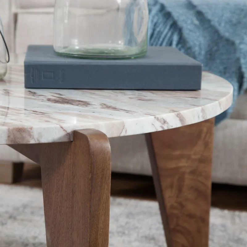 Shavon Brown Marble Top Cocktail Table