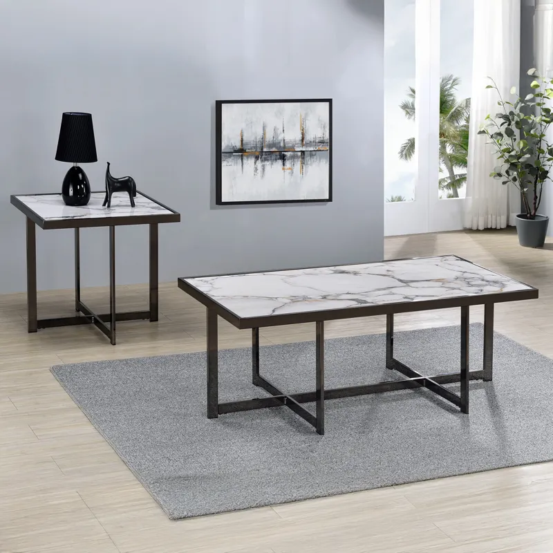 Kayley Sintered Stone Square End Table