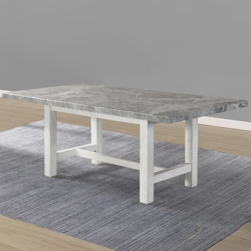Carrara Canova Gray 10-Piece Marble Top Dining Set
