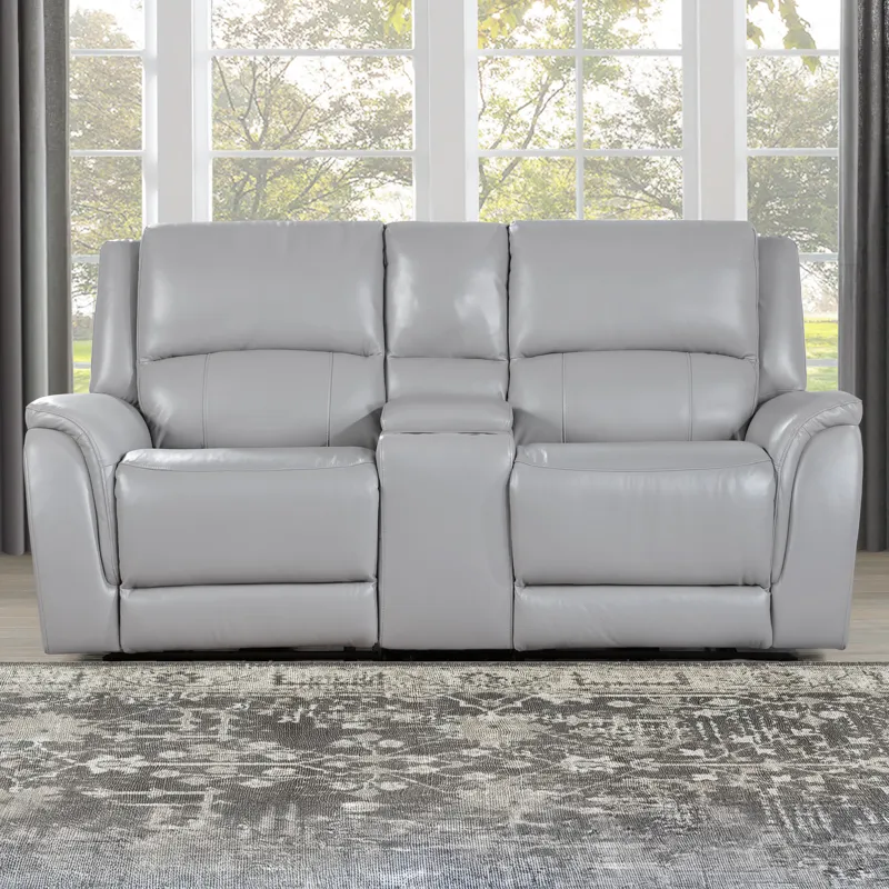 Alexandria Leather Power Reclining Conso Living Room Set