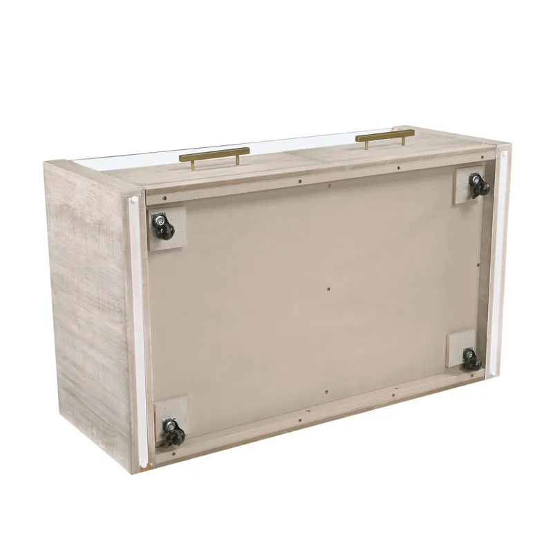 Garland Glass Top Cocktail Tabl W/Casters, Blonde Finish