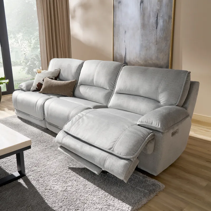 Olson Olsen Silver Power Reclining Sofa Sectional