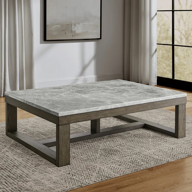 Calla Gray 3-Piece Marble Occasional Set