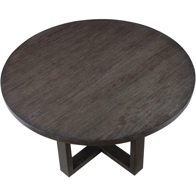 Evan Brown Round Dining Table