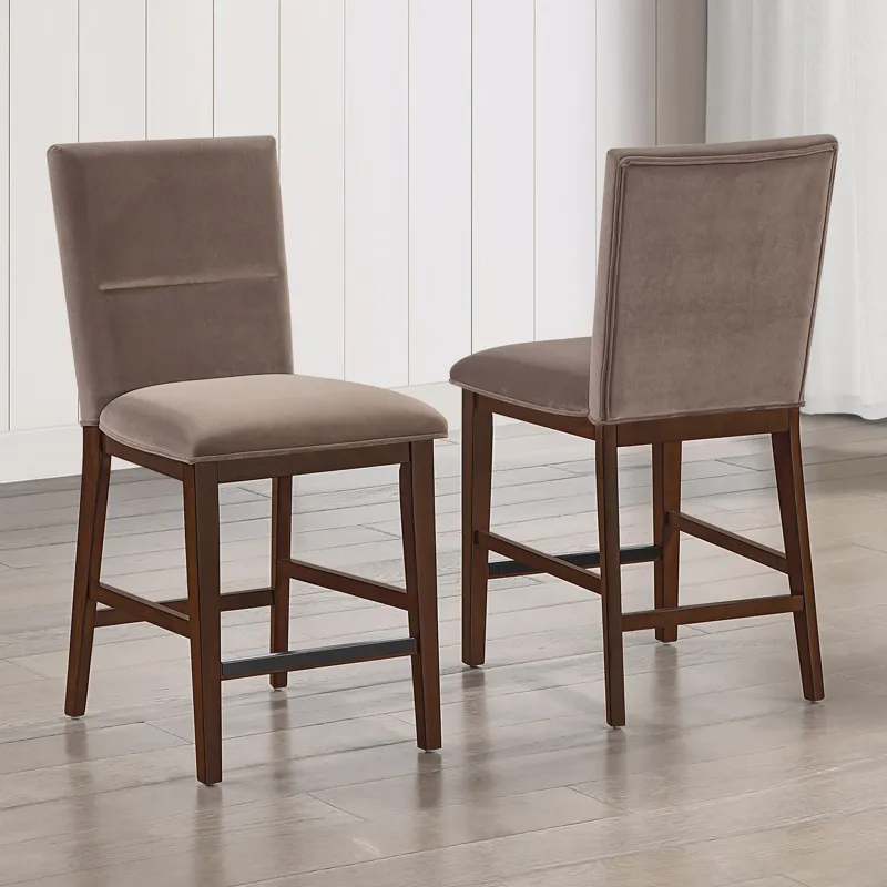 Zen Brown Velvet Counter Chair