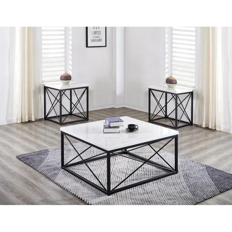 Skyler White 3-Piece Marble Occasional Set