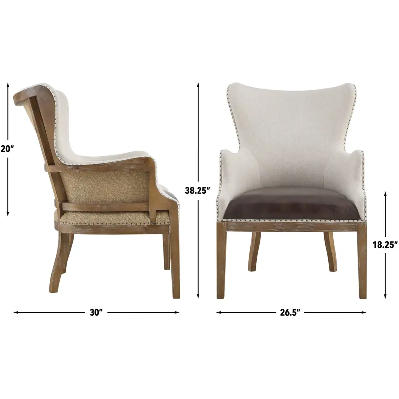 George Two Tone Wingback Accent Chair