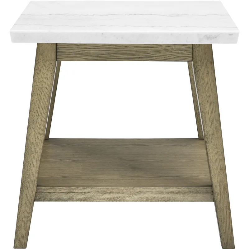 Vida White Marble Top Square End Table