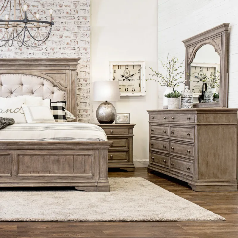 Highland Park Driftwood Queen 6-Piece Bedroom Set