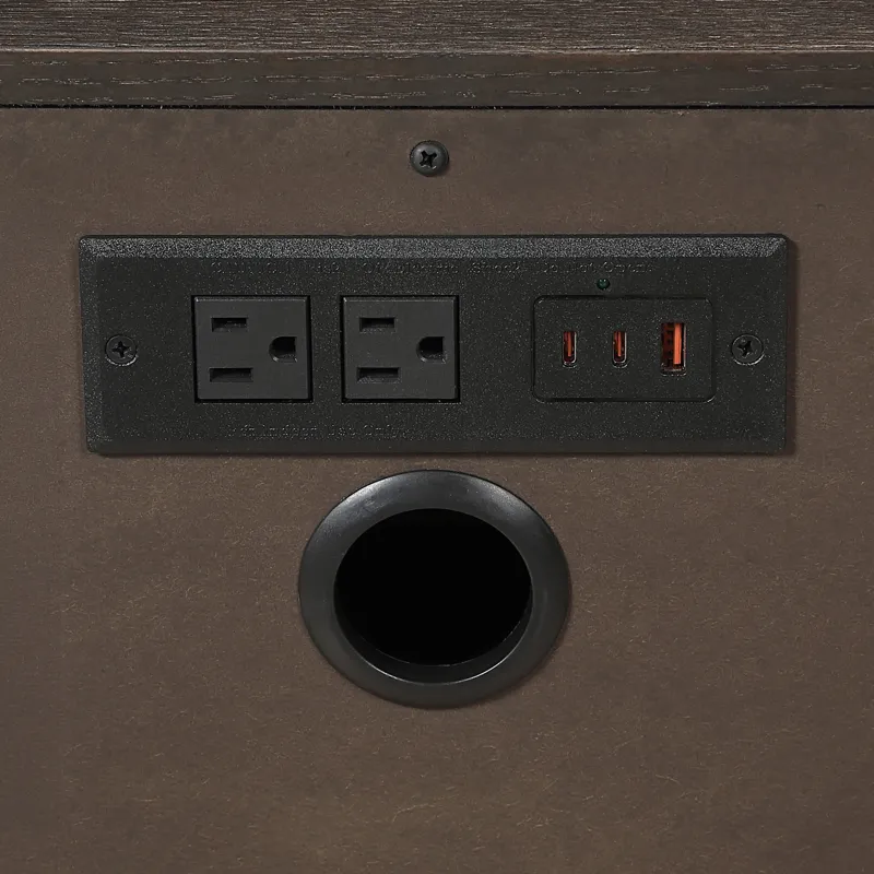 Verona Brown Nightstand with USB
