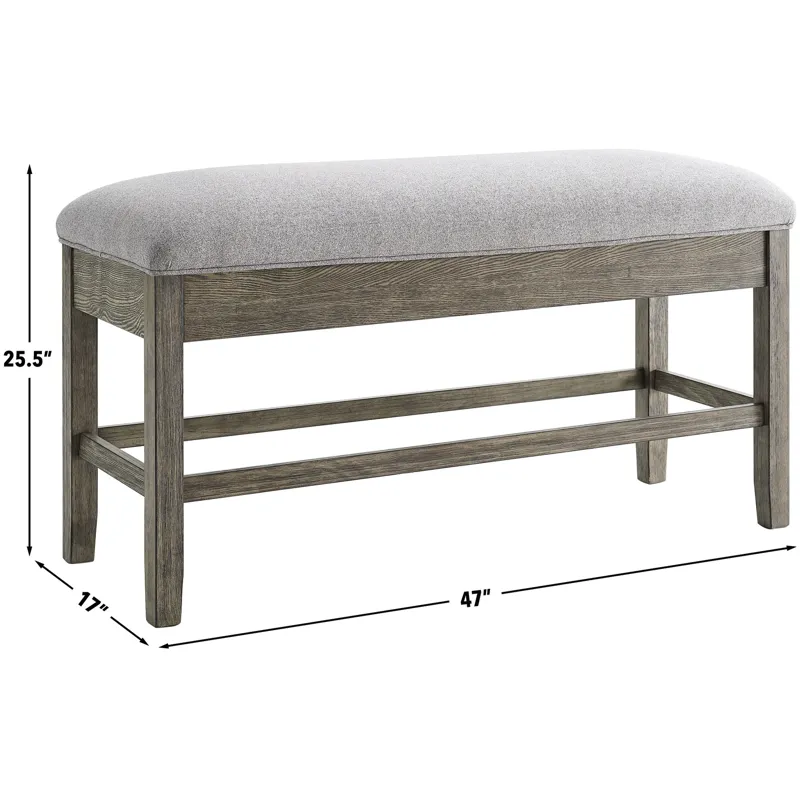Grayson 6-Piece Marble Top Counter Height Dining Table Set with Gray Chairs and Bench