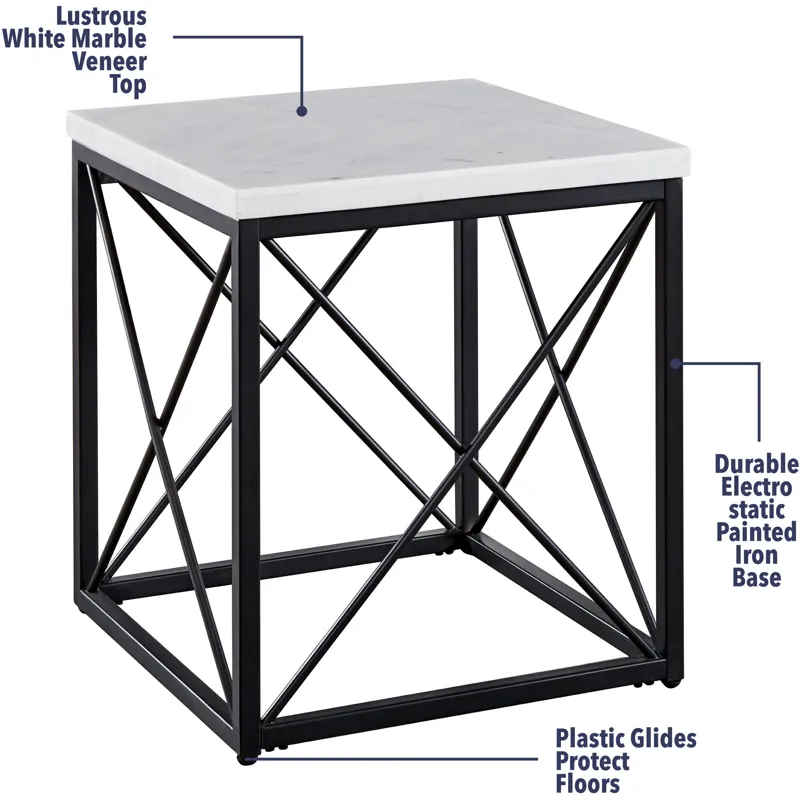Skyler White 3-Piece Marble Occasional Set