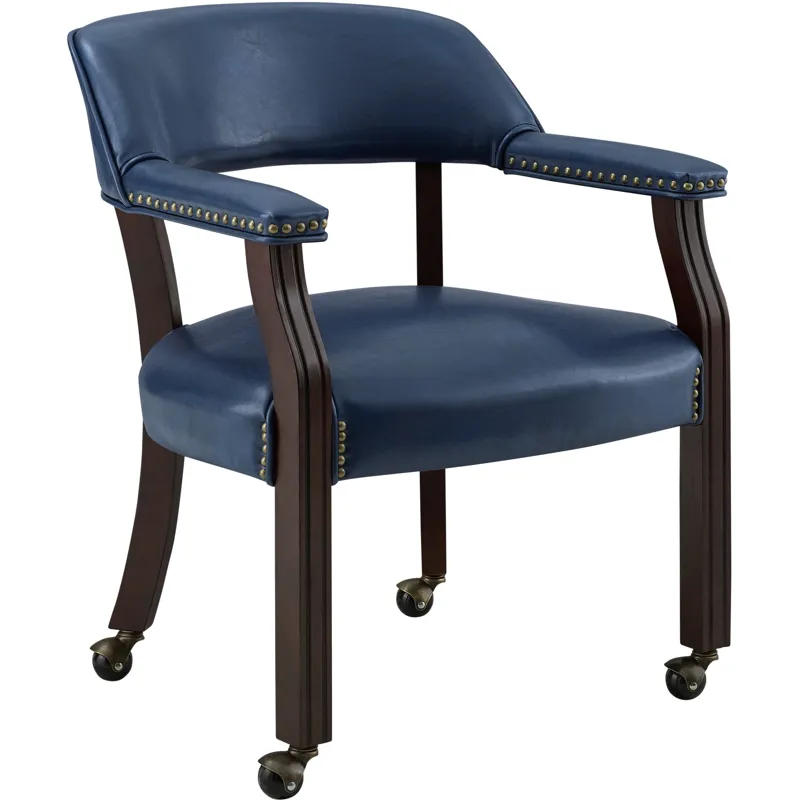 Tournament Navy Arm Chair with Casters