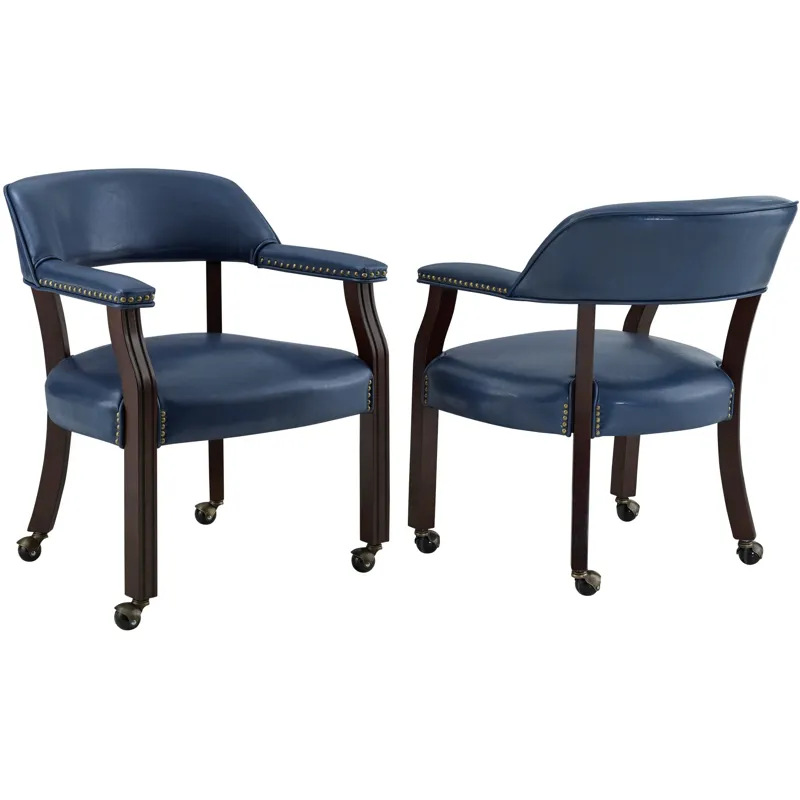 Tournament Navy Arm Chair with Casters