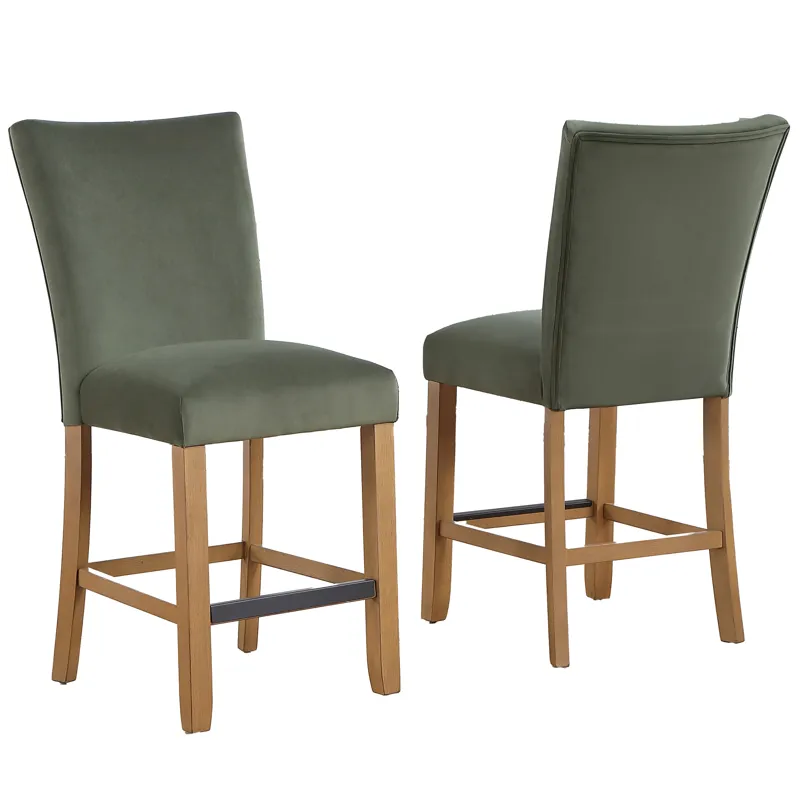 Artemis Chive Green Velvet Counter Chair