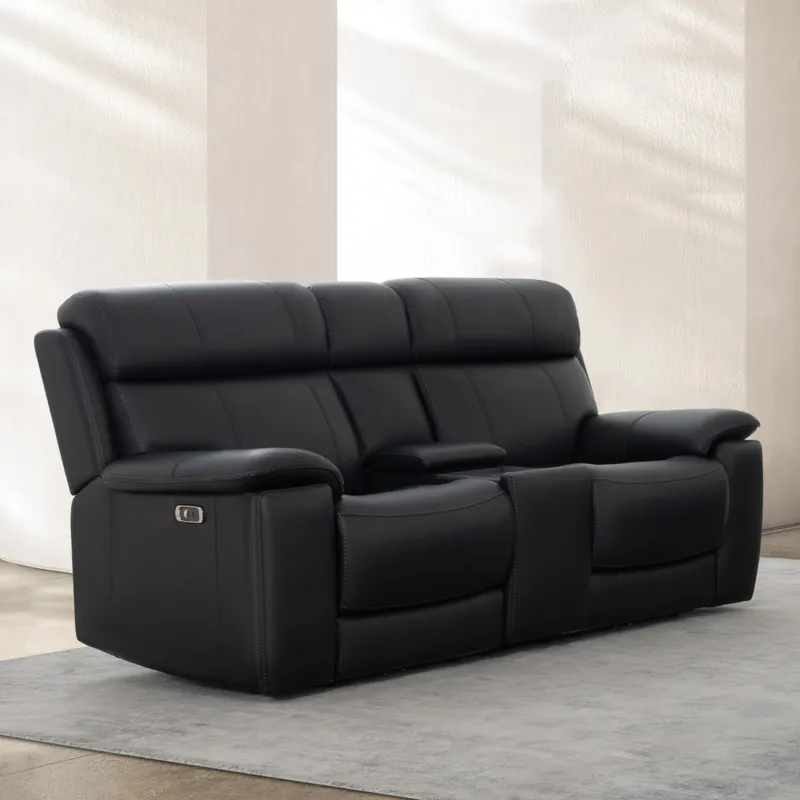 Zenith Black Power Console Loveseat