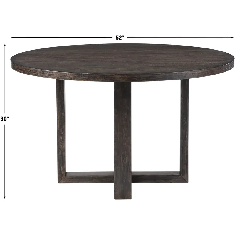 Evan Brown Round Dining Table