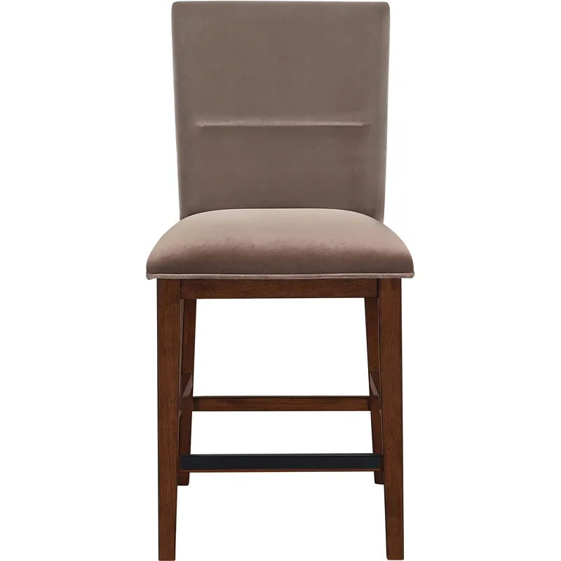 Zen Brown Velvet Counter Chair