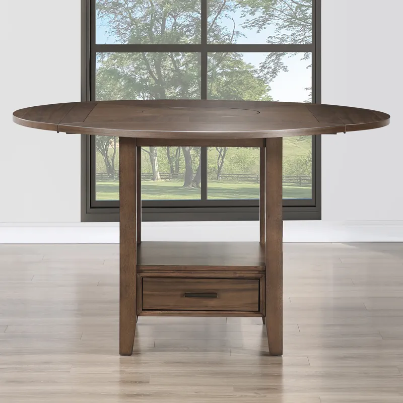 Java Joanna Brown Round Counter Height Dining Table
