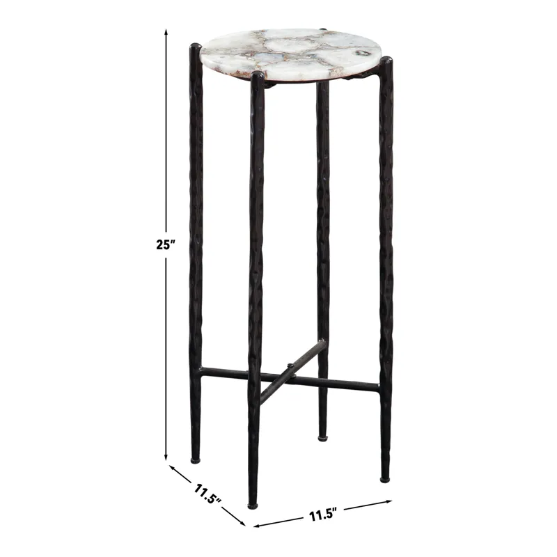 Octavio White Agate Top Chairside Table