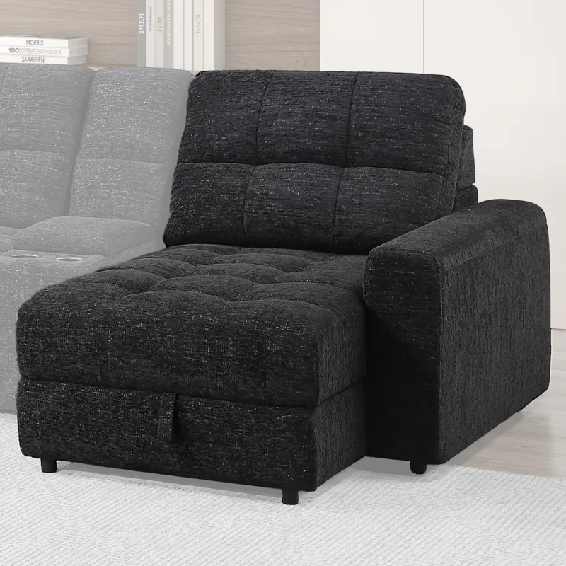 Snyder Black RAF Chaise w/ Storage