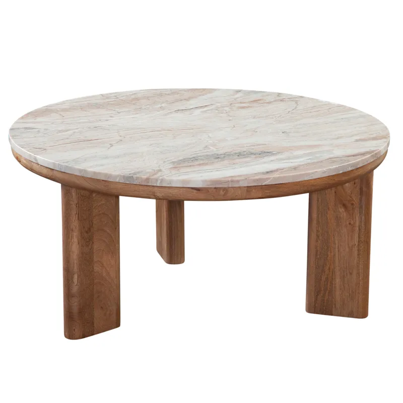 Sidney Brown Marble Top Cocktail Table