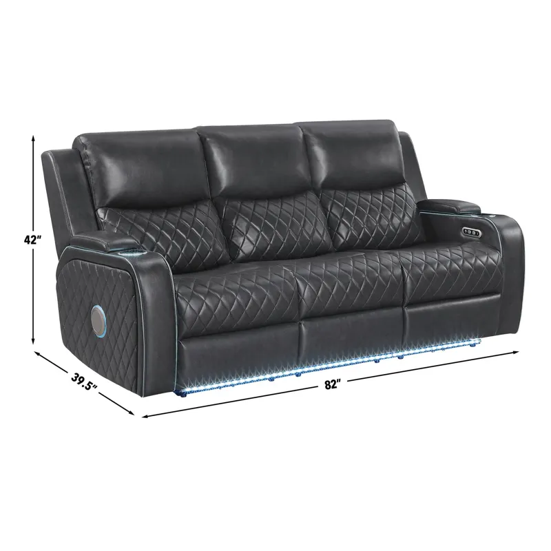 Luna Charcoal Power Sofa