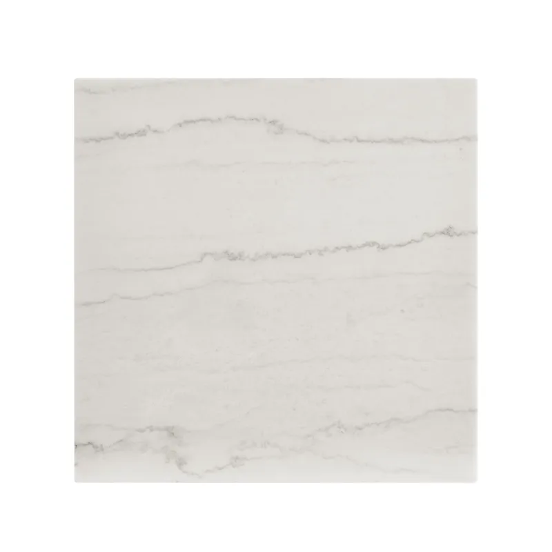Calla White Marble Top Square End Table
