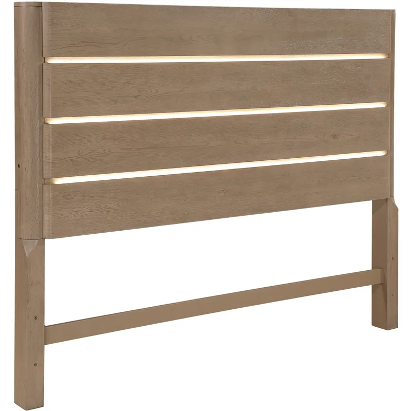 Theo Brown King Panel Headboard with LED Strip