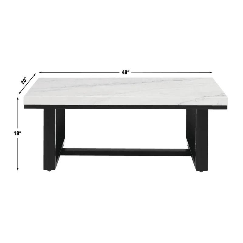 Lucca(Artemis White Marble Top Occasio Occasional Table Set