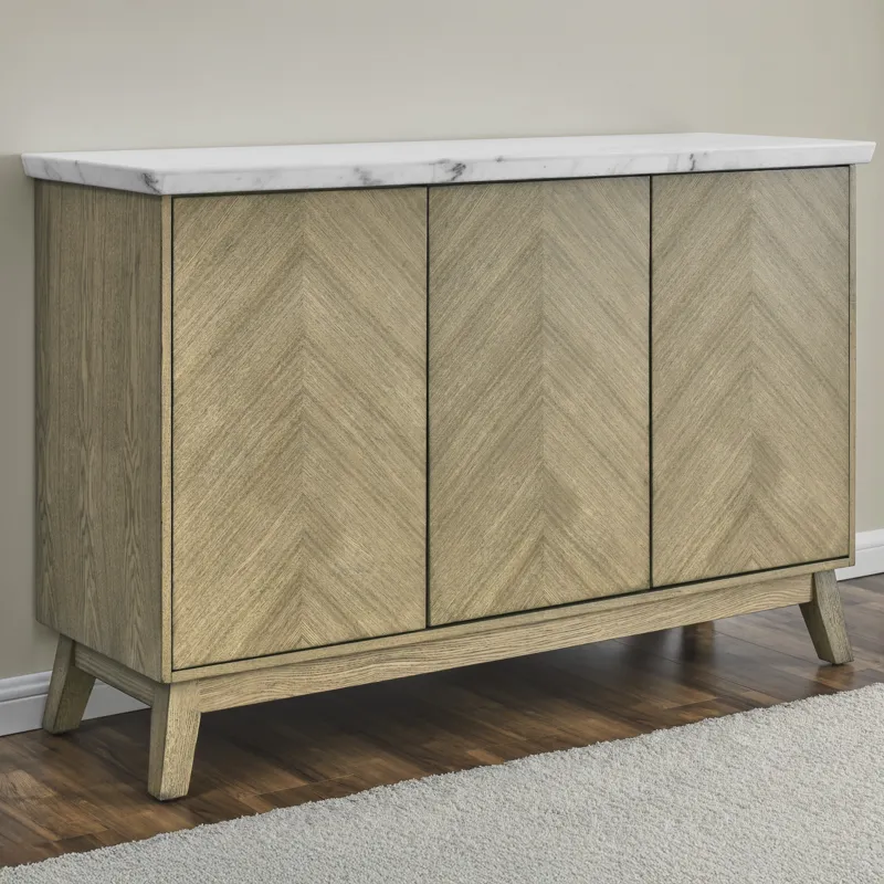 Vida White Marble Top Server