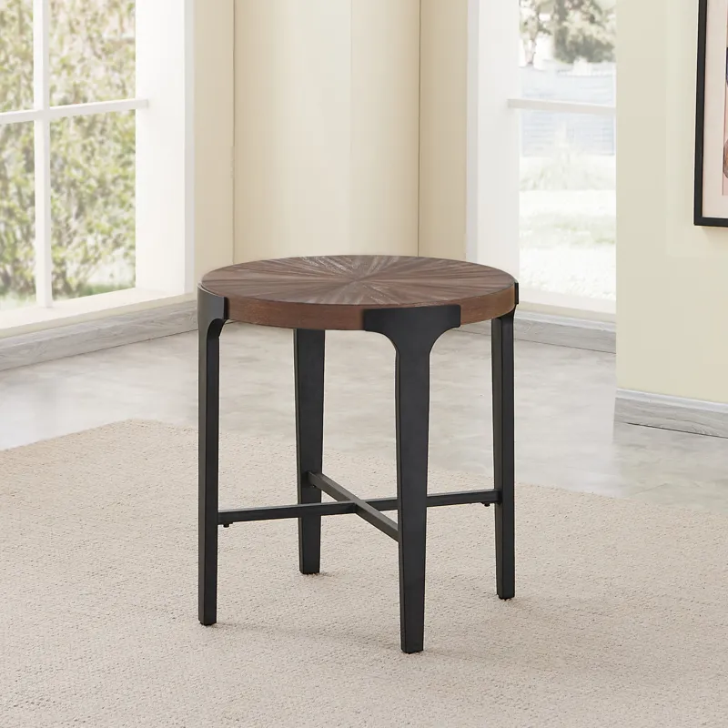 Chevron 22-Inch Round End Table
