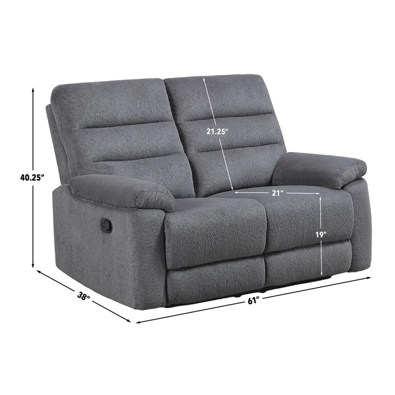 Cozy Gray 2-Piece Reclining Living Room Set