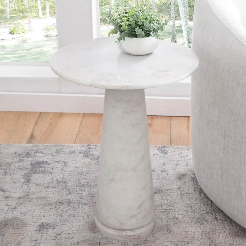 Joni Talita White Marble End Table Top