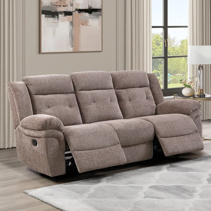 Sydney Brown Manual Recliner Sofa