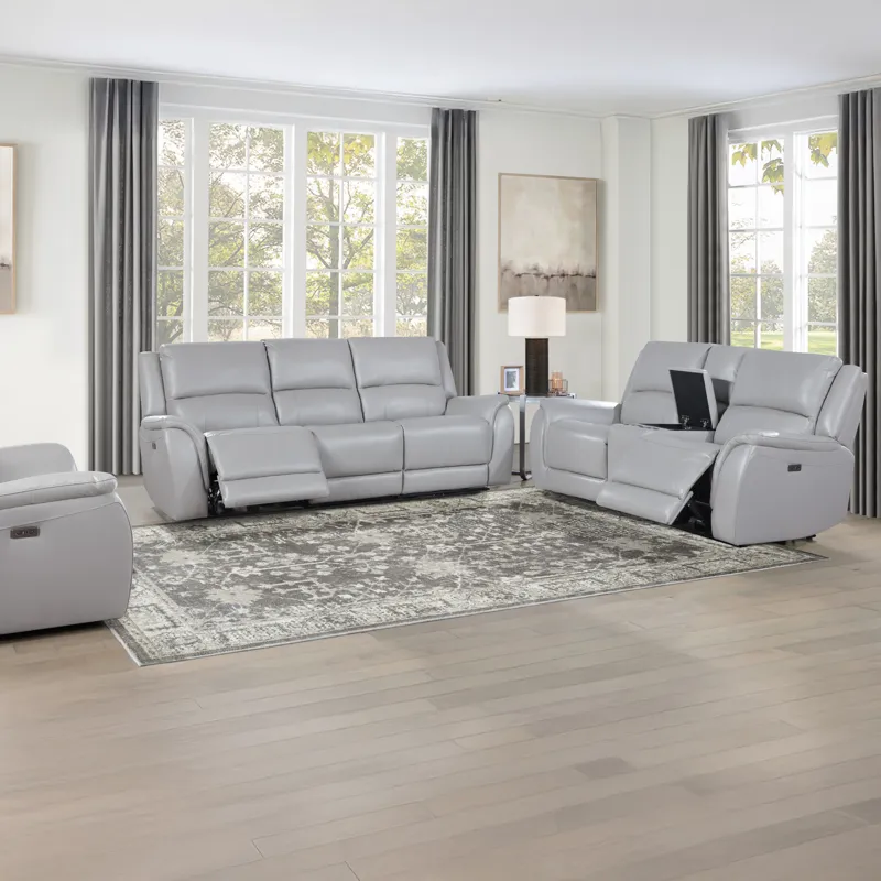Alexandria Power Leather Reclining Set
