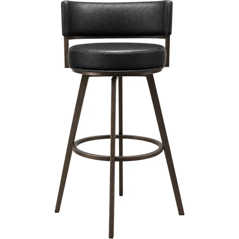Geno Black Swivel Barstool