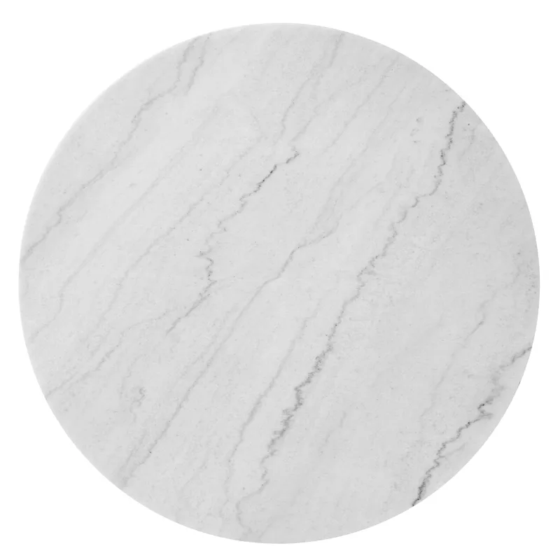 Vida White Marble Top Round Dining Table