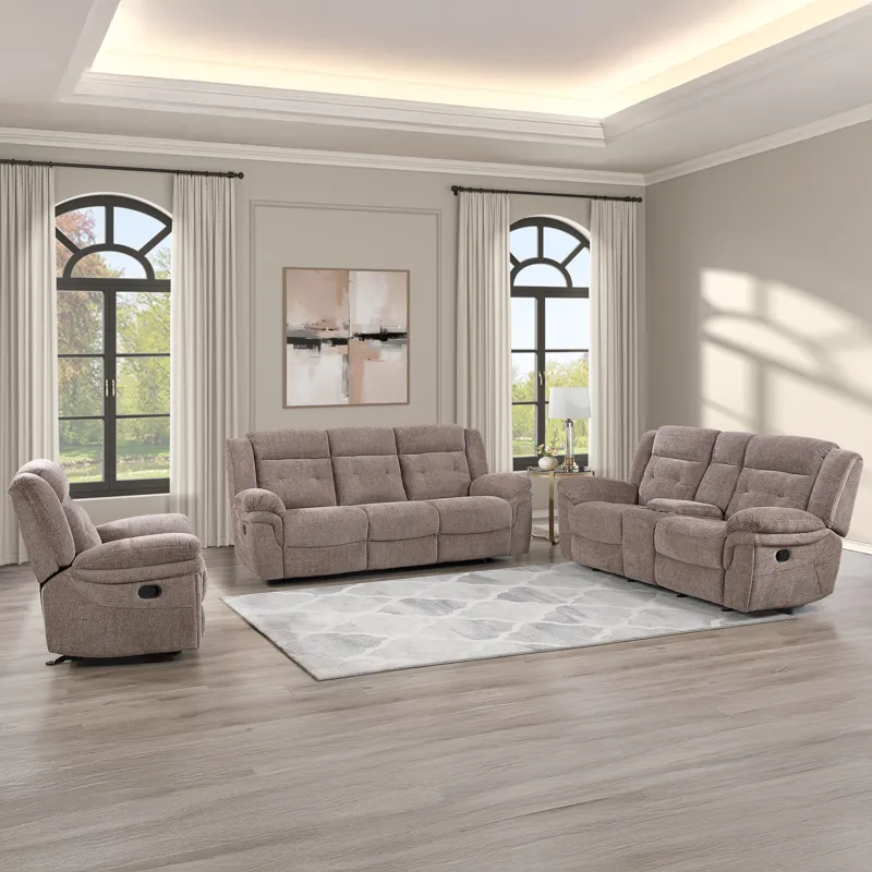 Mallory Sydney Brown 3-Piece Reclining Living Room Set
