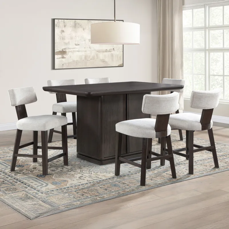 Oakley Black 7pc Counter Dining Set