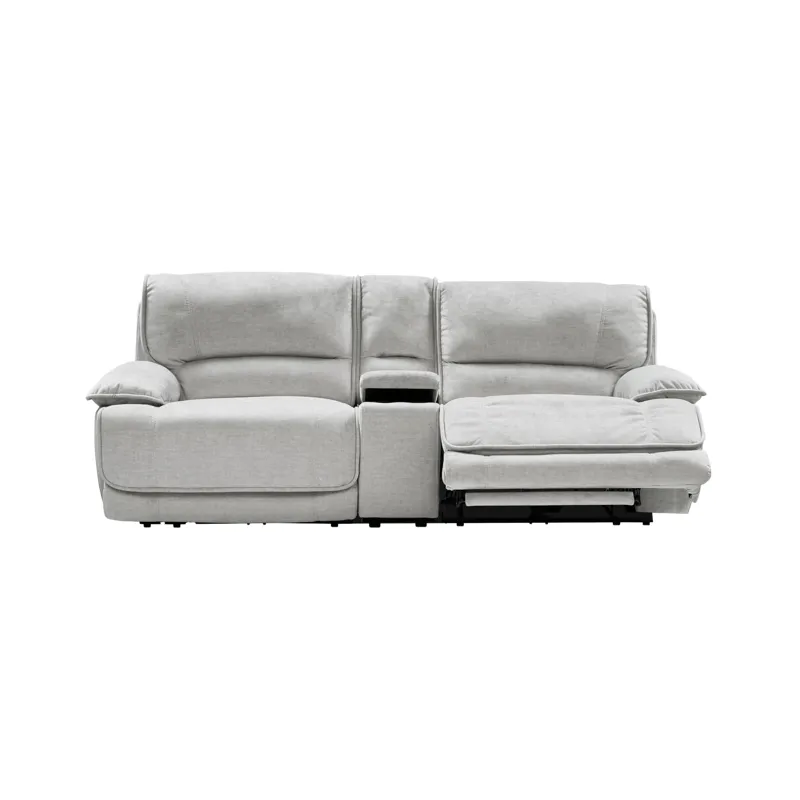 Olsen Silver Power Reclining Loveseat Sectional